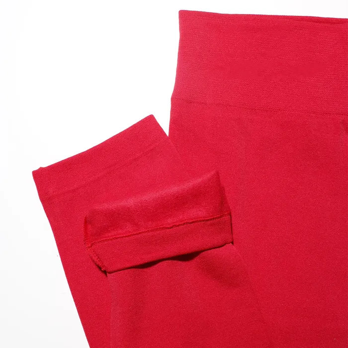 Red Fleece Lined Leggings-Waist 25"-32"