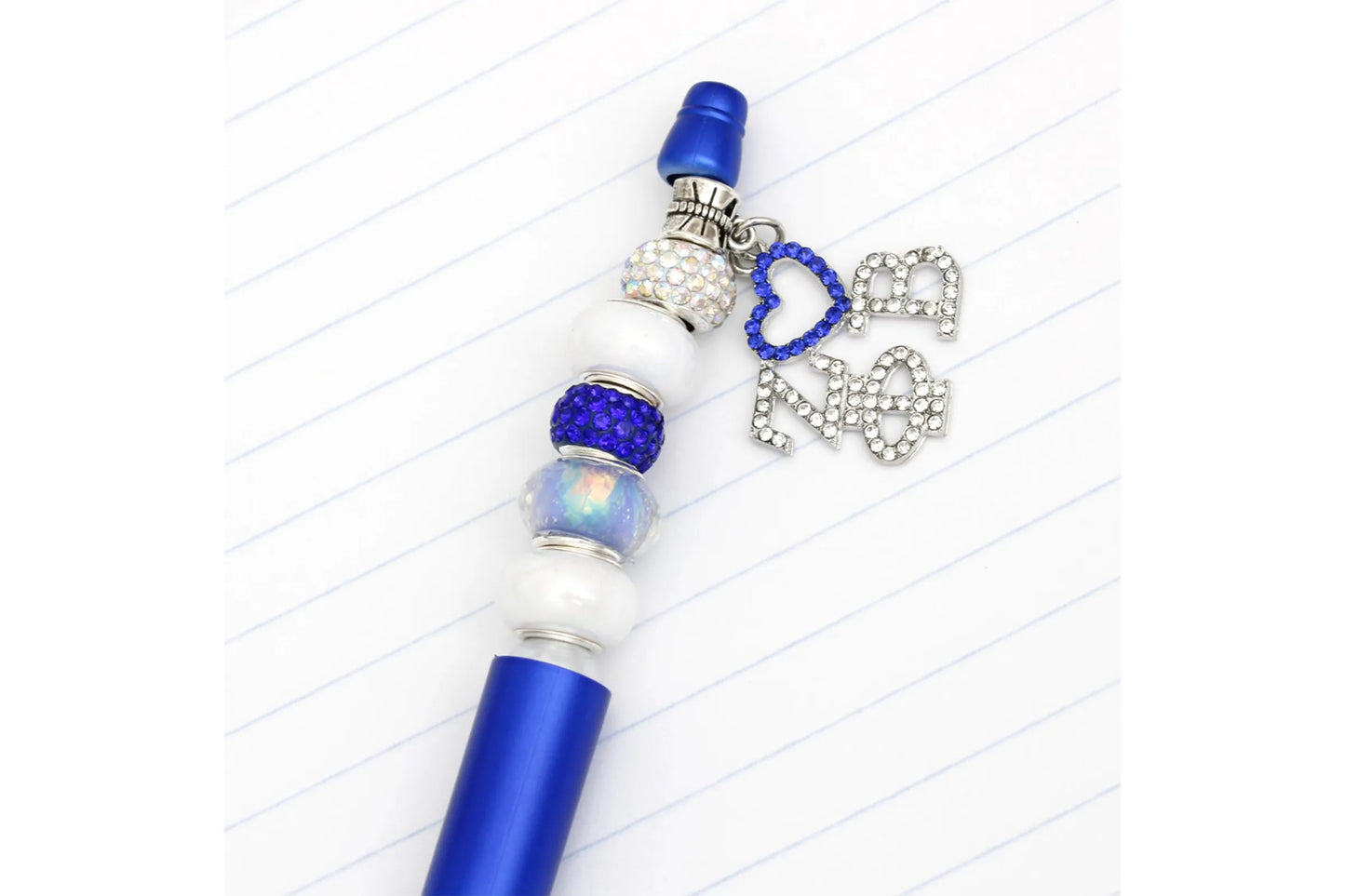 ZPB Sorority Bling Bead and Charm Blue Pen