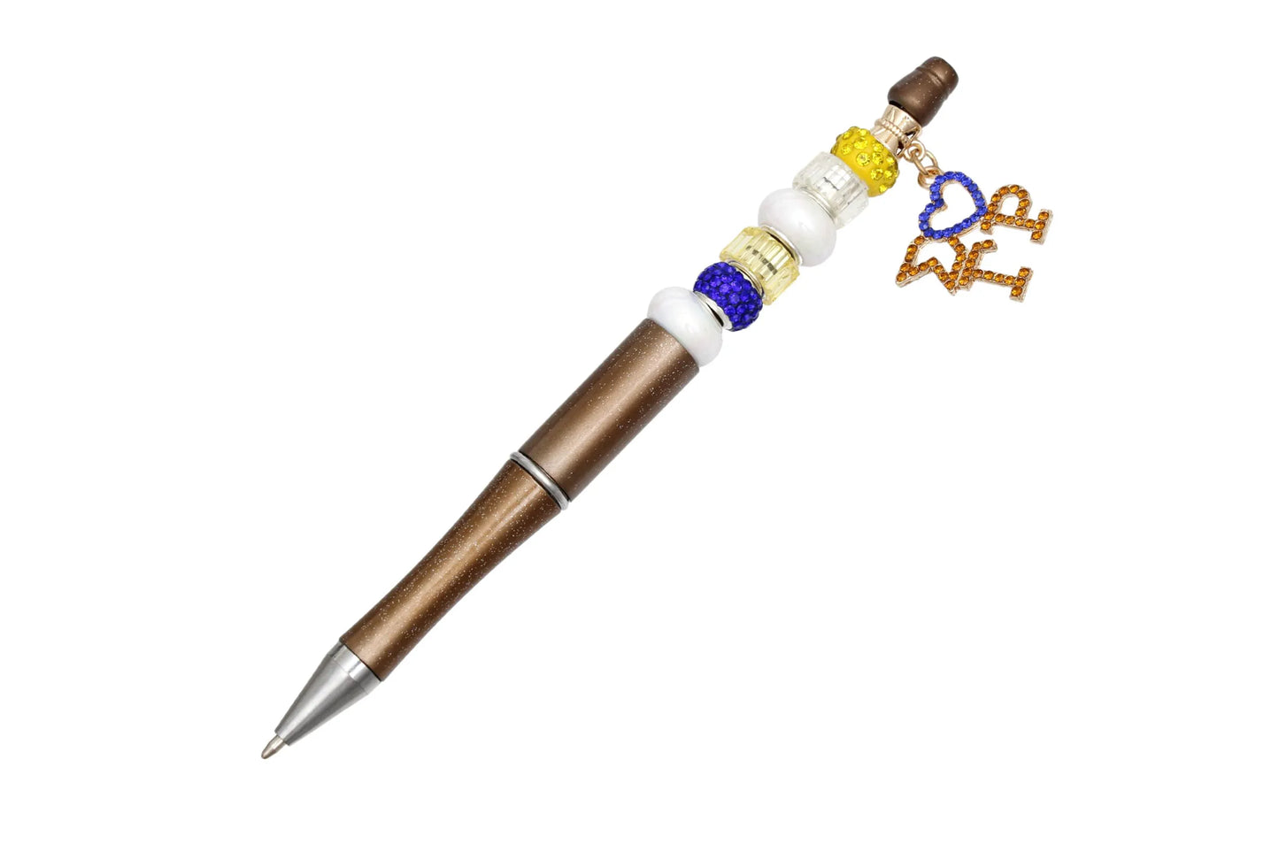 SGRHO Sorority Bling Bead and Charm Gold Pen