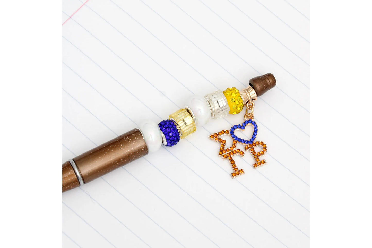 SGRHO Sorority Bling Bead and Charm Gold Pen