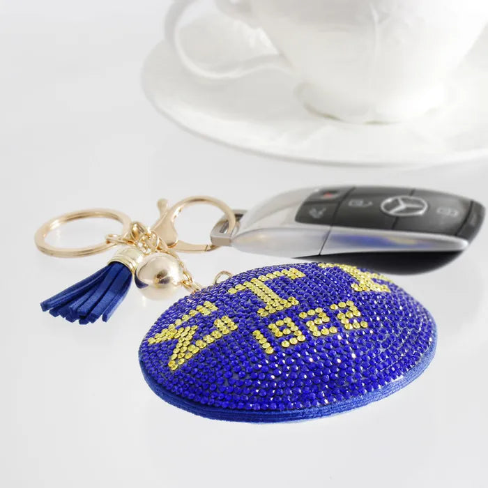 Blue Gold Padded Sorority Keychain