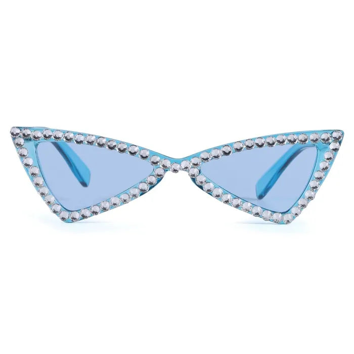 Sunglasses Blue Cat Eye Rhinestone Retro Eyewear