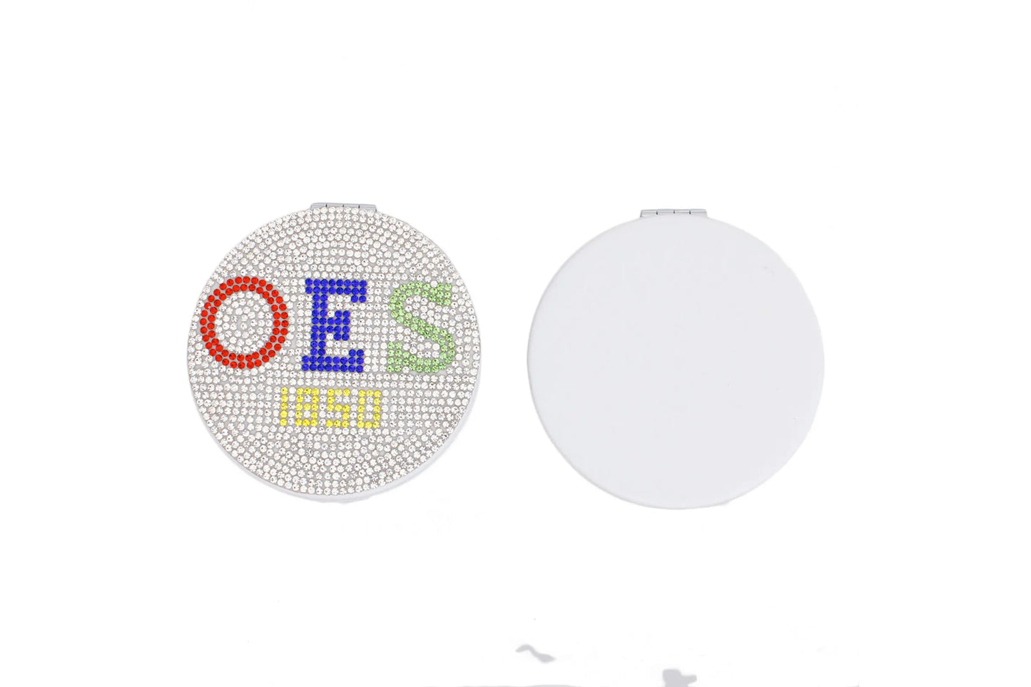 OES Sorority White Bling Mirror Compact