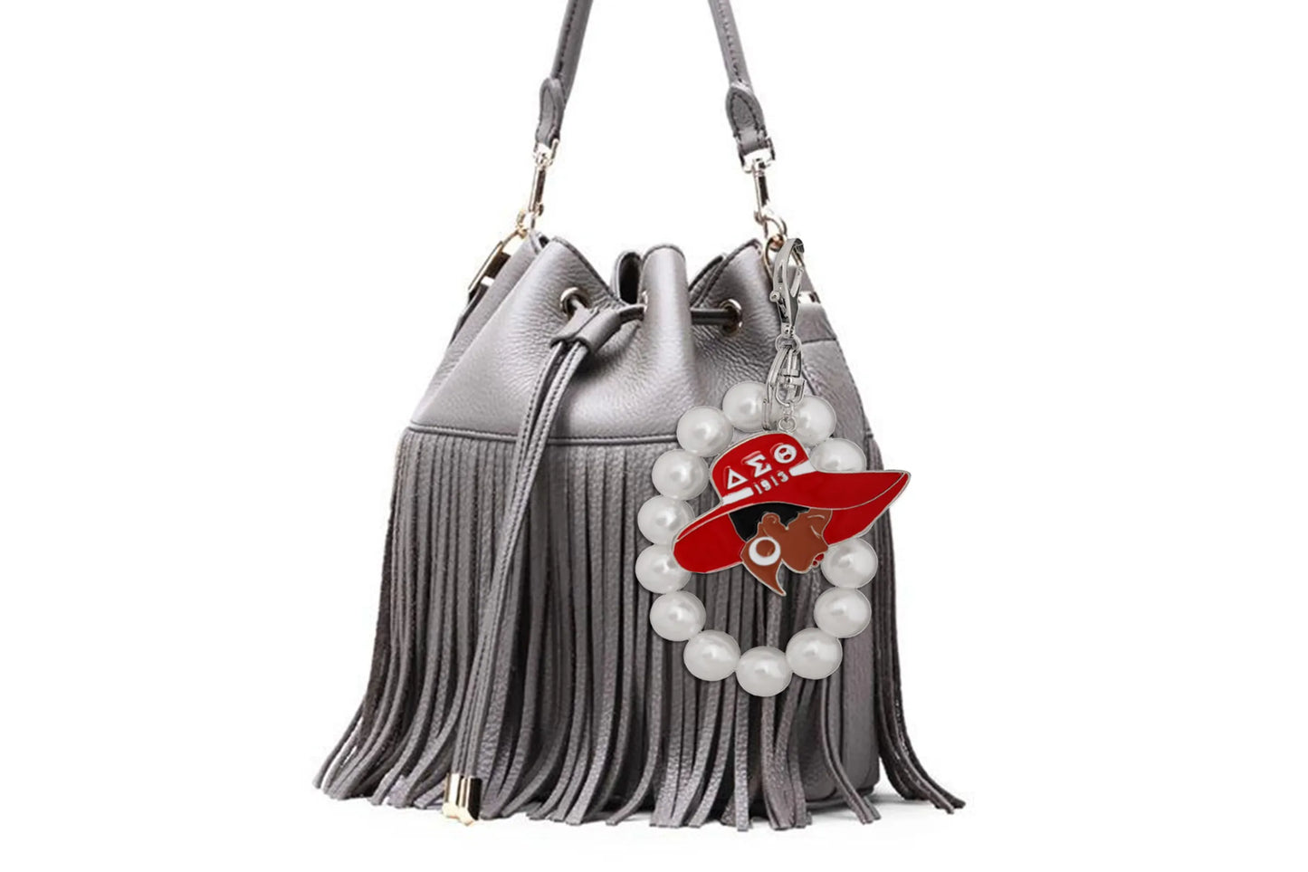 DST Sorority Red & White Epoxy Keychain|7.25 x 2.75 inches