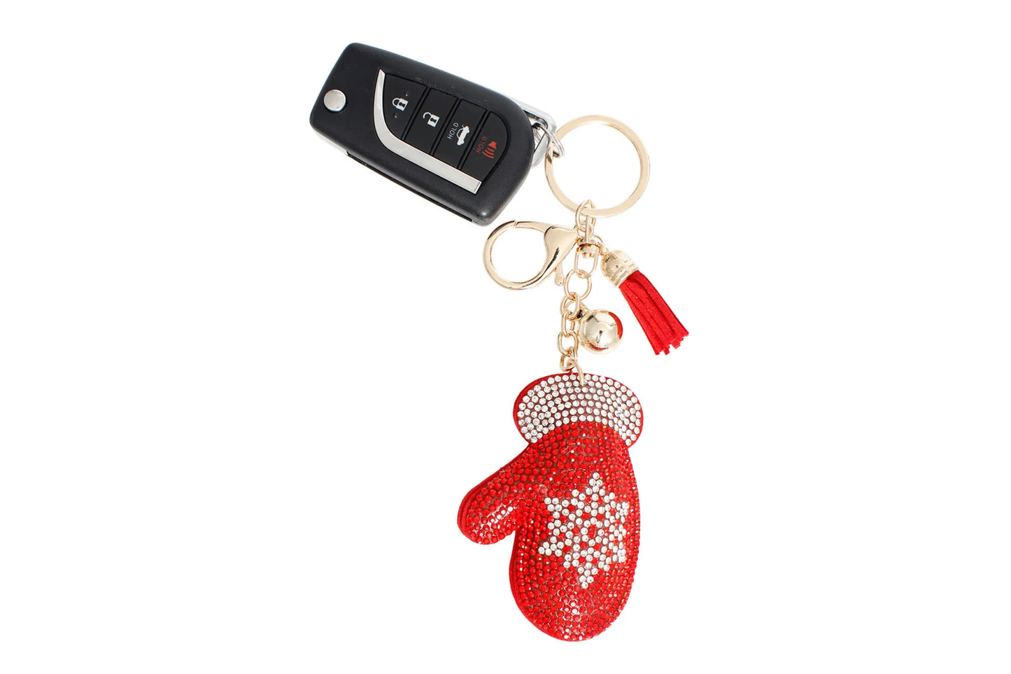 Keychain Red Winter Mitten Bag Clip for Women