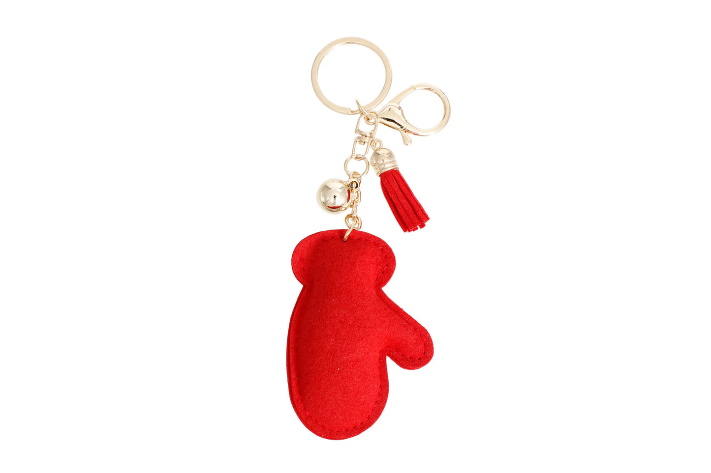 Keychain Red Winter Mitten Bag Clip for Women
