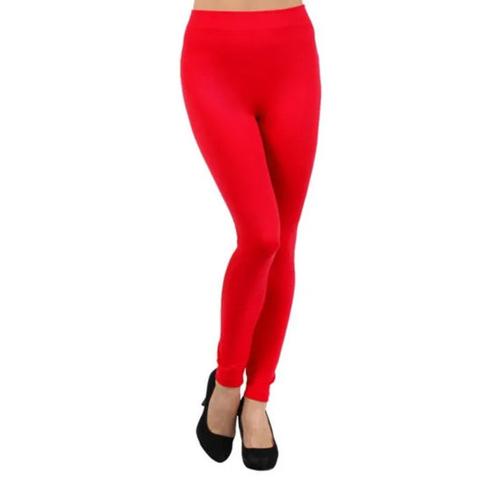 Red Fleece Lined Leggings-Waist 25"-32"