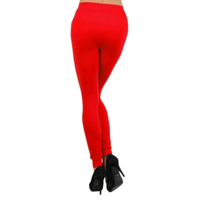 Red Fleece Lined Leggings-Waist 25"-32"