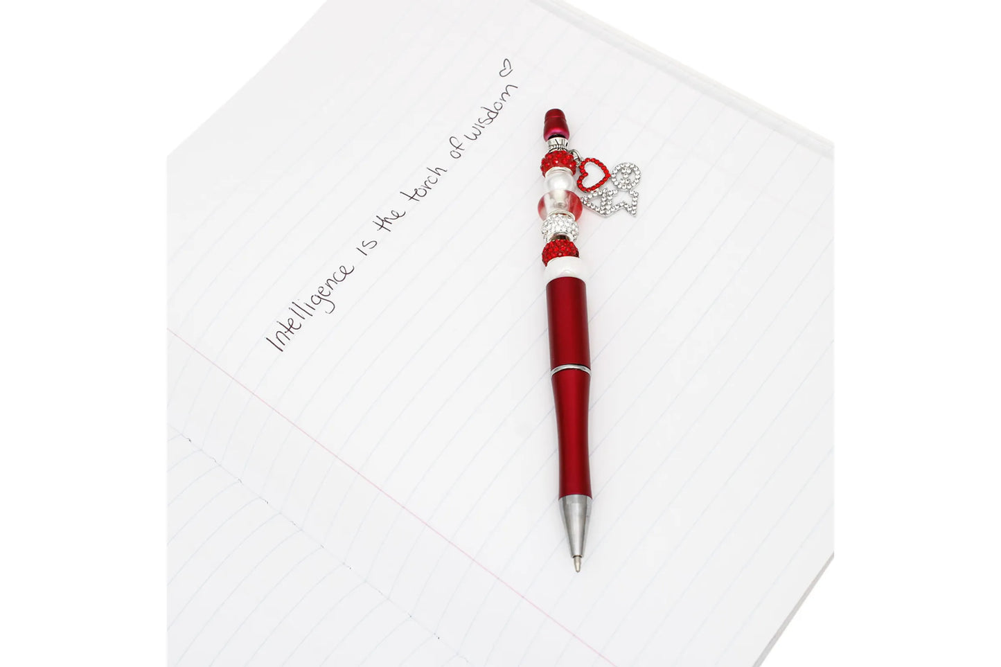 DST Sorority Bling Bead and Charm Red Pen