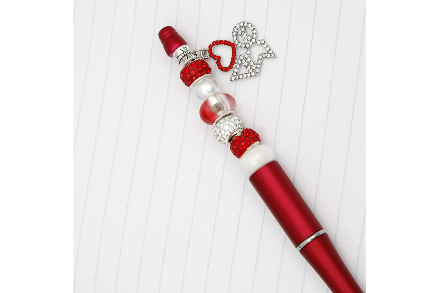 DST Sorority Bling Bead and Charm Red Pen