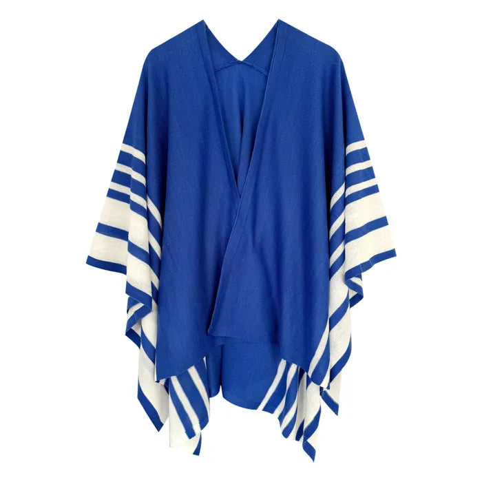ZPB Sorority Ruana Blue and White Stripe for Women