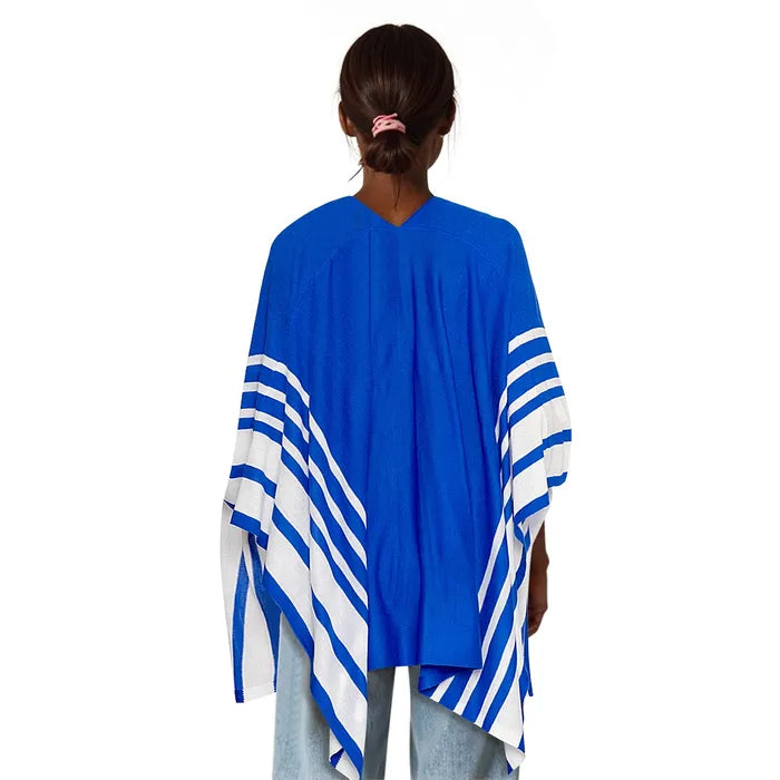 ZPB Sorority Ruana Blue and White Stripe for Women