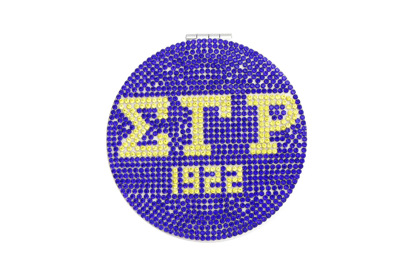 SGRHO Sorority Blue and Gold Bling Mirror Compact