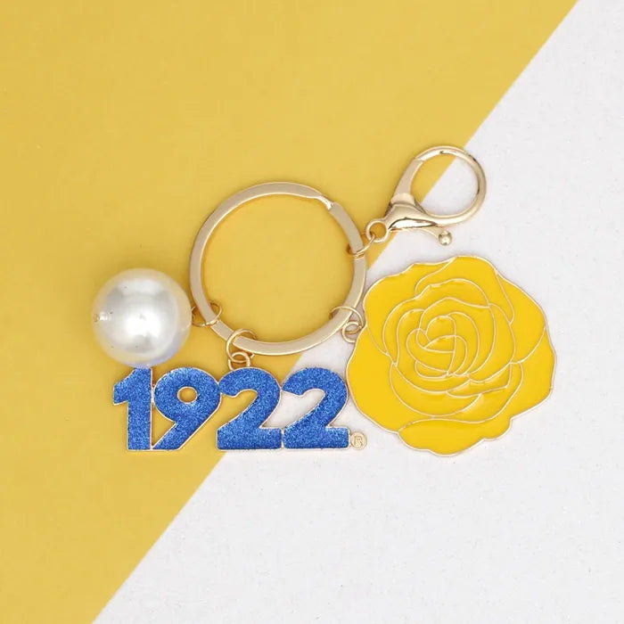 SGRHO Sorority Flower 1922 Keychain and Bag Clip
