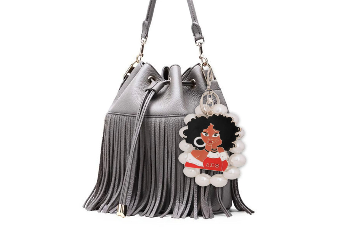 DST Curly Haired Woman Keychain|7.85 x 2.25 inches