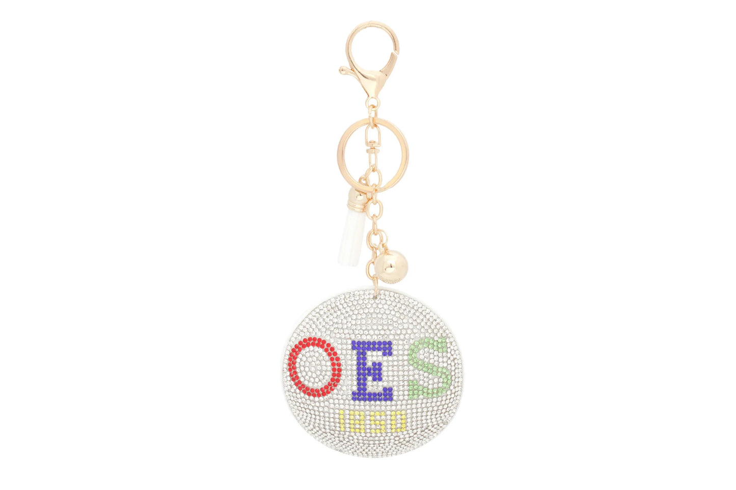 OES Sorority White Padded Sorority Keychain