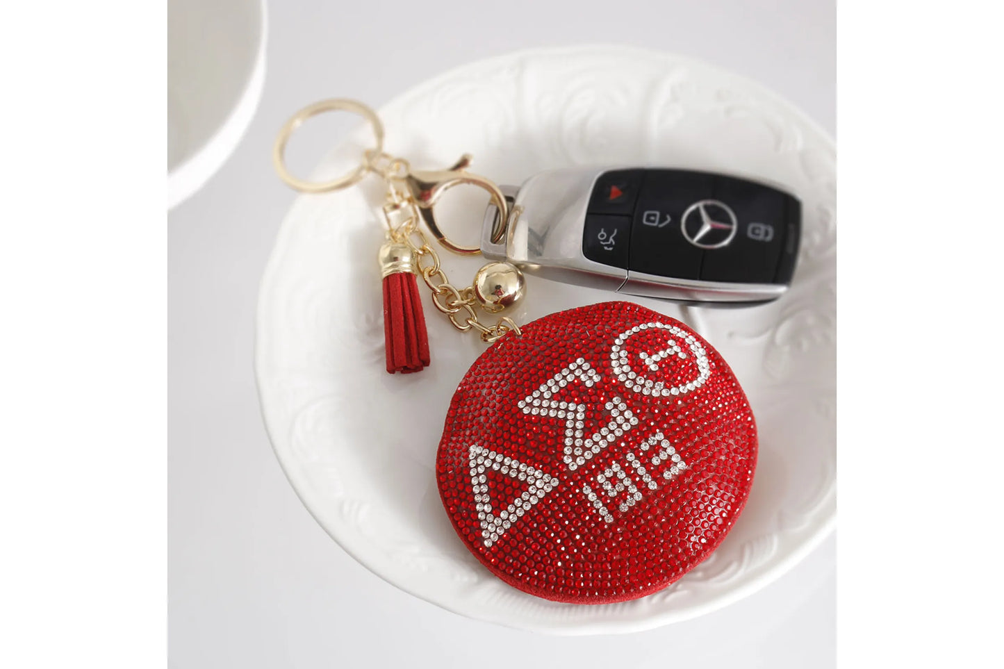 Red Padded DST Keychain|7 x 3.10 inches