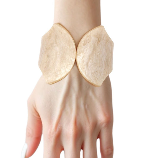 Cuff Ivory Marbled Pointed Hinge Bracelet Women