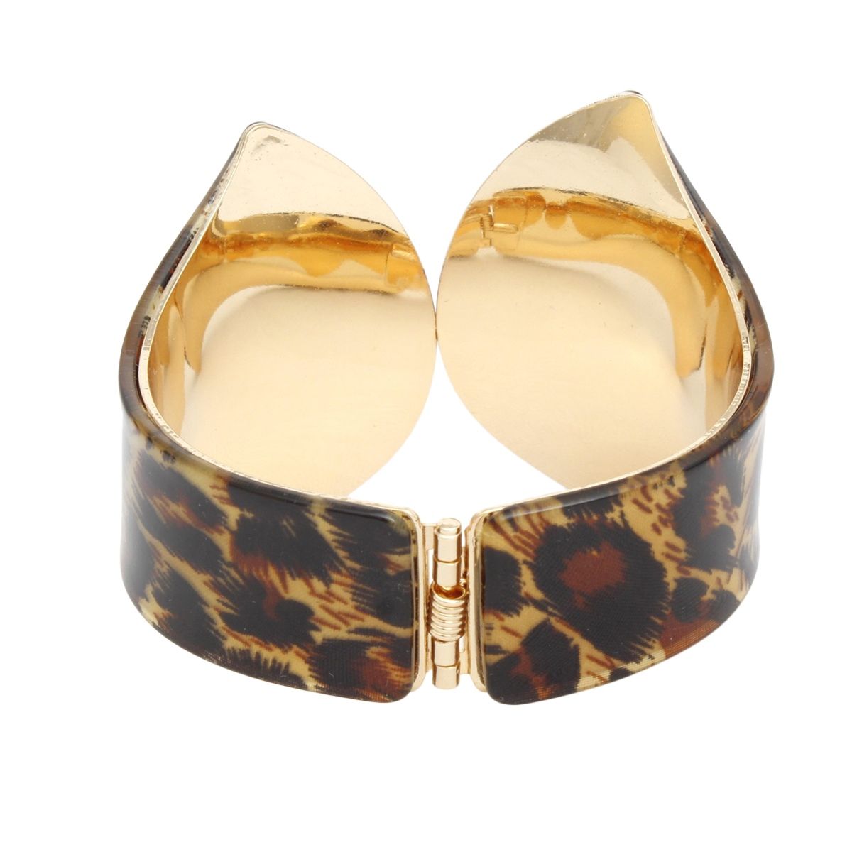 Cuff Leopard Print Pointed Hinge Bracelet Women