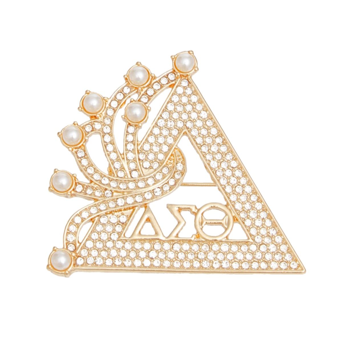 DST Sorority Gold Delta Brooch Pin for Women