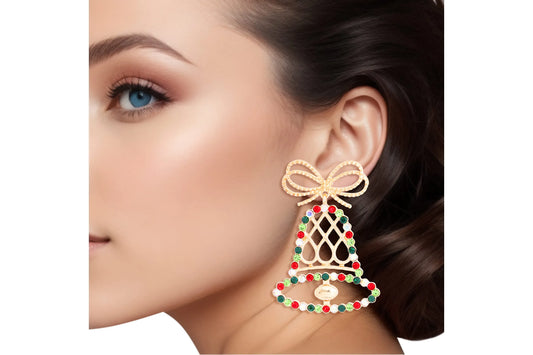 Dangle Xmas Medium Bell Earrings for Women
