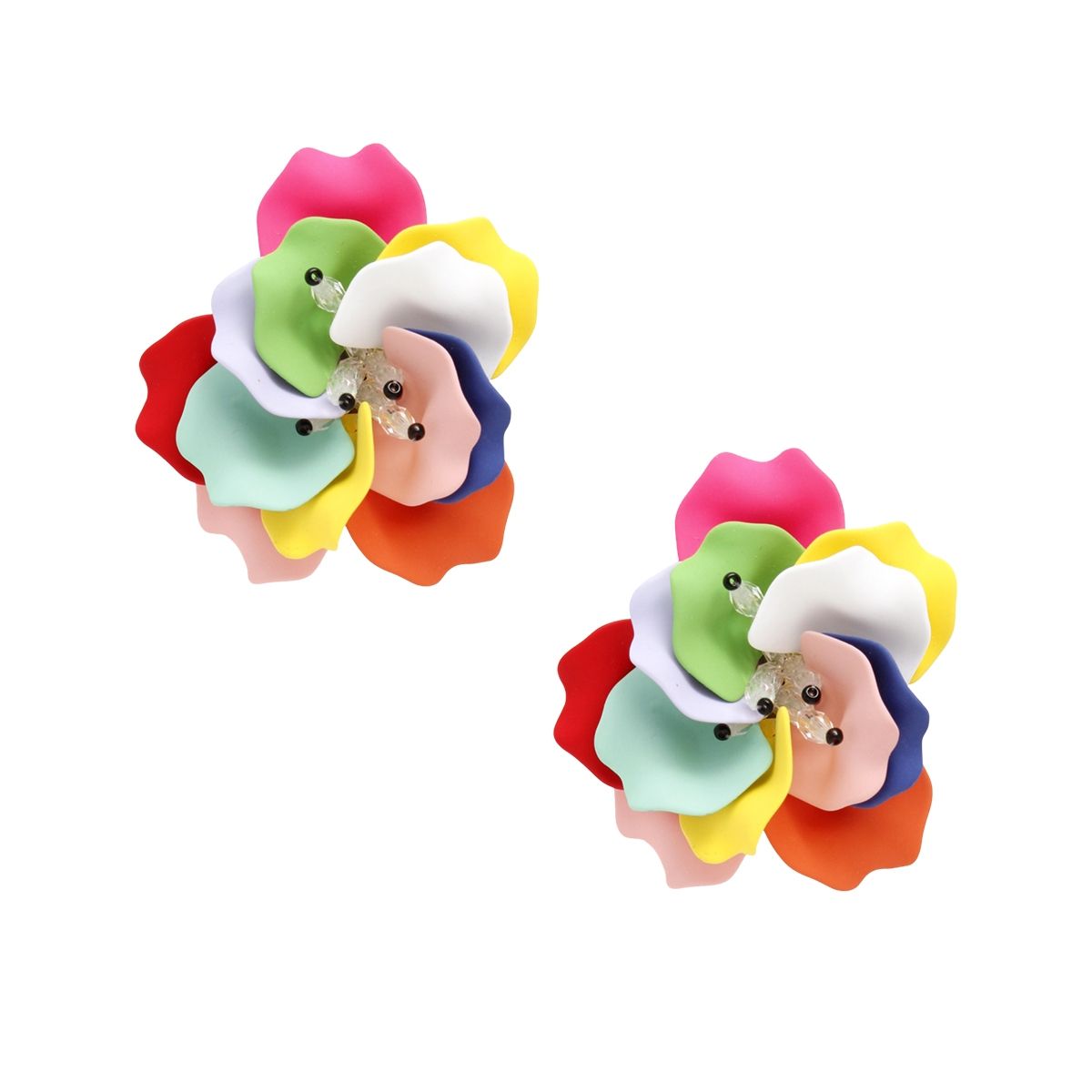 Studs Colorful Lifelike Petal Tropical Earrings