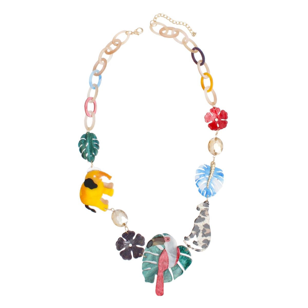 Linked Tropical Jungle Island Glamour Necklace