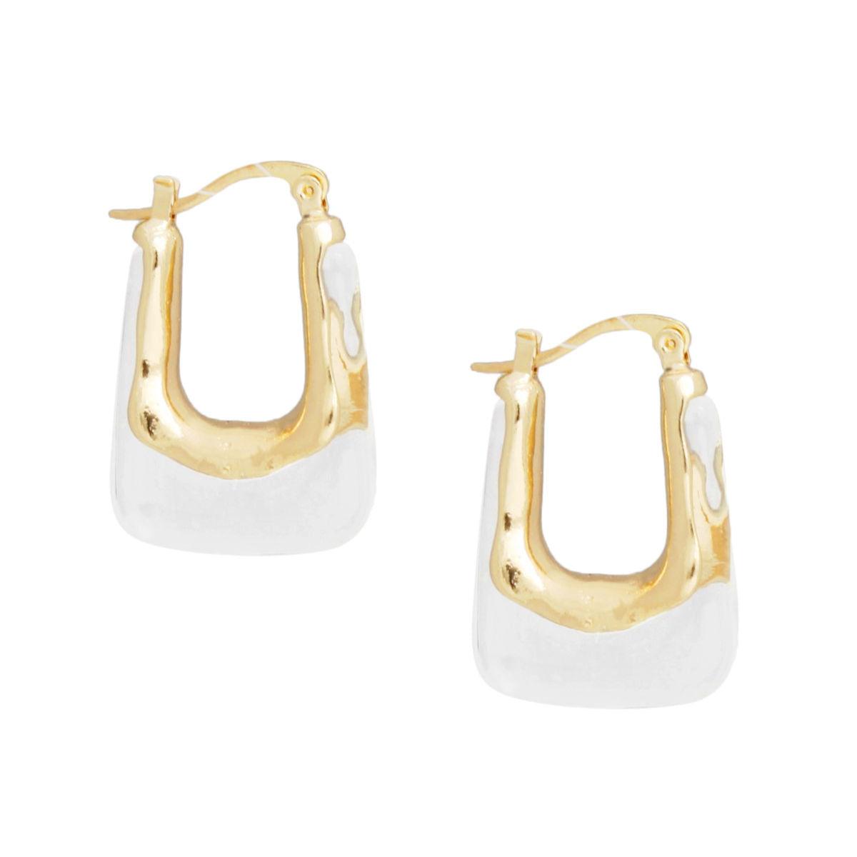 Hoops Clear U Shaped Gold Earrings for Women