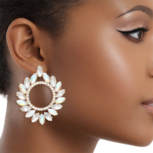 Studs Glistening Aurbo Crystal Wreath Earrings